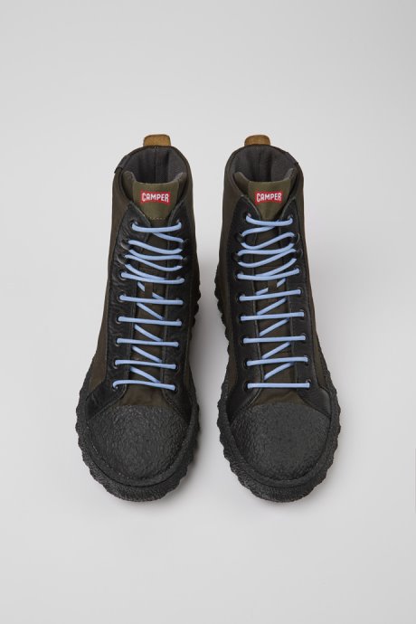 Camper Ground Green Textile And Leather Ankle Boots For Men New Arrivals