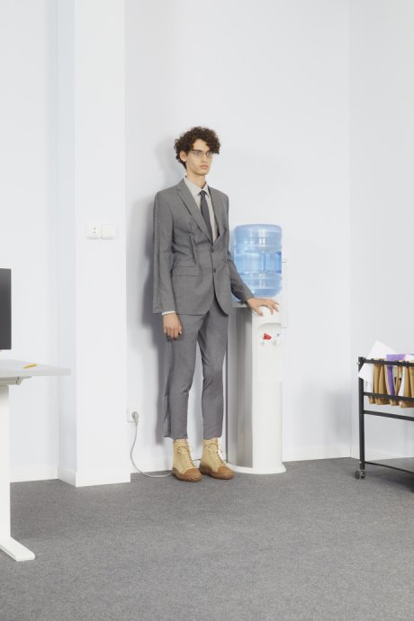 Ground Beige Textile And Leather Ankle Boots For Men Camper New Arrivals