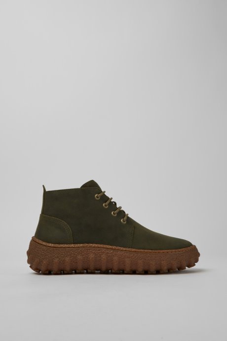 Ground Michelin Green Waxed Suede Ankle Boots Exclusive Camper
