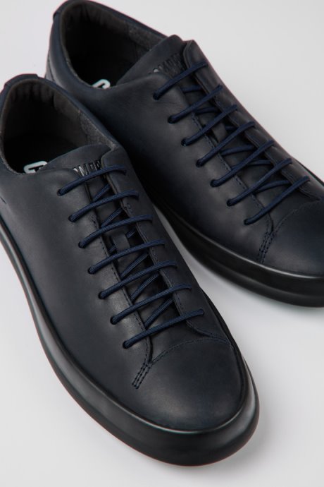 Camper Design Chasis Navy Blue Leather Shoes For Men