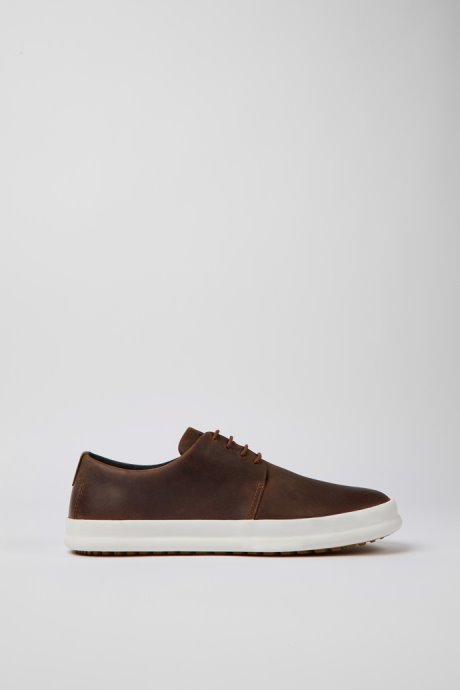 Camper Design Chasis Brown Leather Shoes For Men