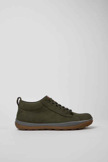Design Peu Pista Gore-Tex Green Nubuck Shoes For Men Camper