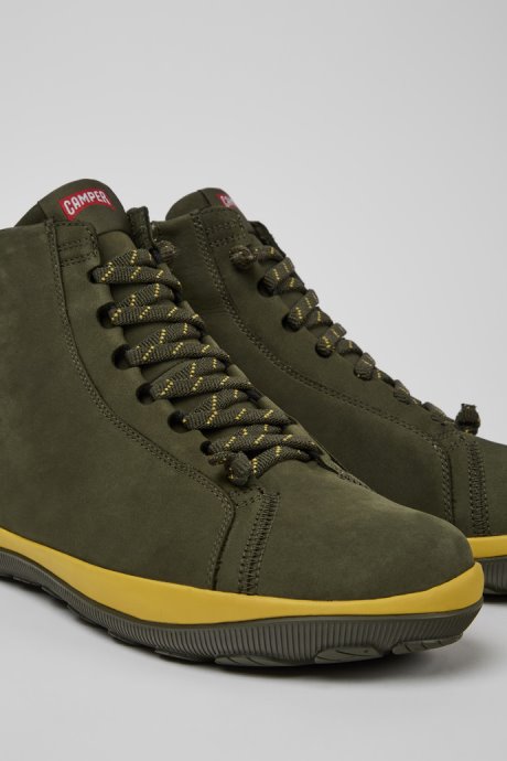 Camper Peu Pista Gore-Tex Green Nubuck Ankle Boots For Men New Arrivals