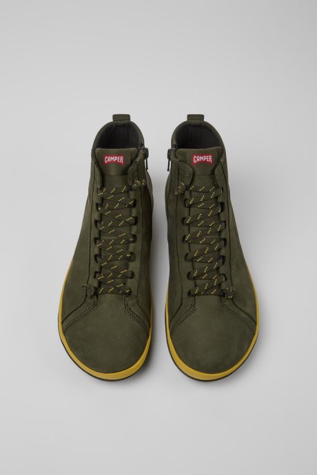 Camper Peu Pista Gore-Tex Green Nubuck Ankle Boots For Men New Arrivals