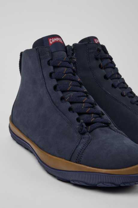 Exclusive Camper Peu Pista Gore-Tex Blue Nubuck Ankle Boots For Men