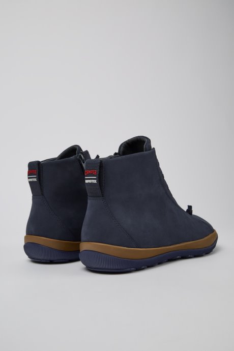 Exclusive Camper Peu Pista Gore-Tex Blue Nubuck Ankle Boots For Men