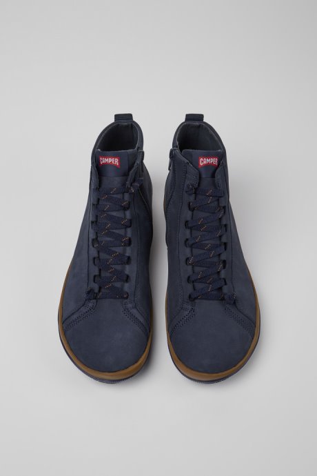 Exclusive Camper Peu Pista Gore-Tex Blue Nubuck Ankle Boots For Men