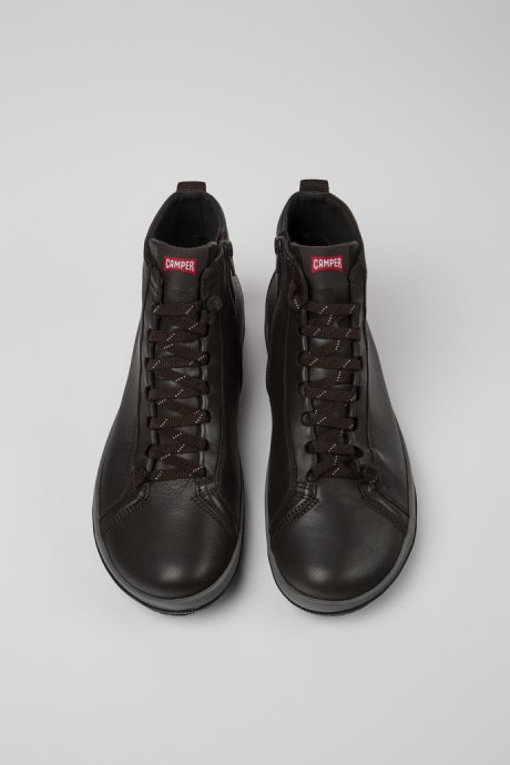 Camper Peu Pista Gore-Tex Brown Leather Ankle Boots For Men New Arrivals