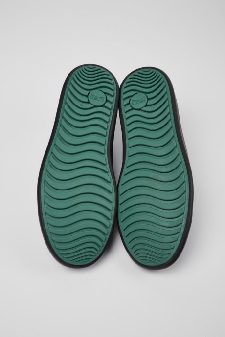 Camper Design Twins Black Blue And Gray Leather Shoes For Men