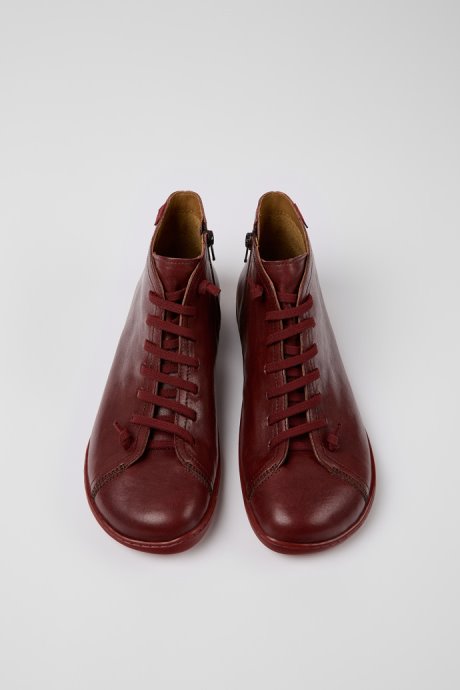 Camper Peu Brown Leather Ankle Boots For Men New Arrivals