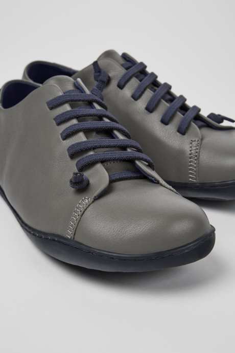 Peu Gray Leather Shoes For Men Camper New Arrivals