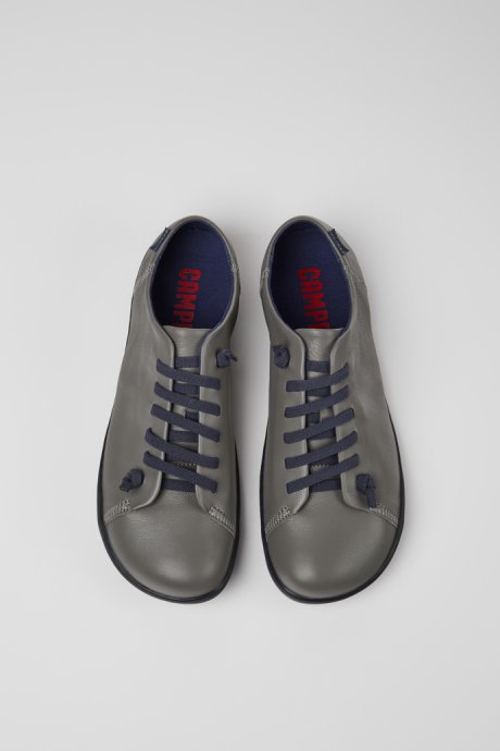 Peu Gray Leather Shoes For Men Camper New Arrivals