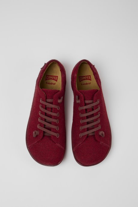 Peu Burgundy Wool And Viscose Shoes For Men Camper New Arrivals