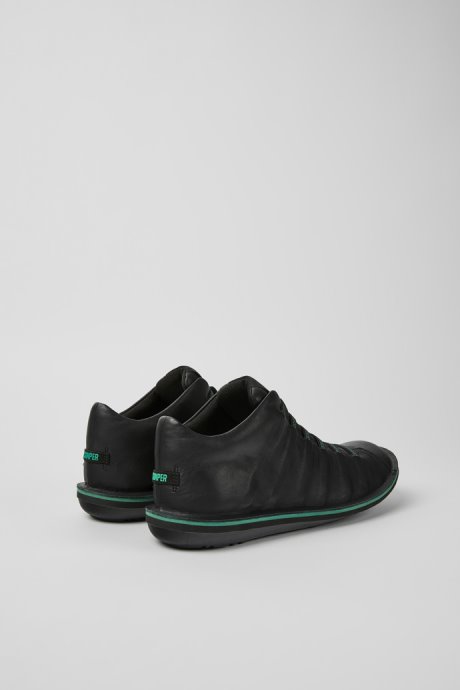 Camper Beetle Black Leather Ankle Boots For Men New Arrivals