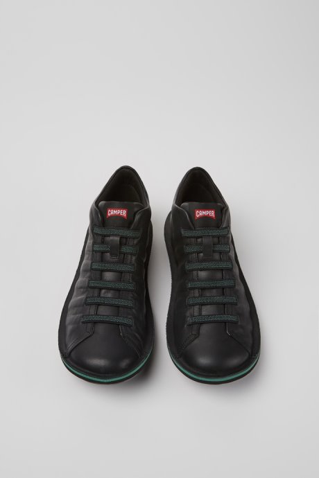 Camper Beetle Black Leather Ankle Boots For Men New Arrivals