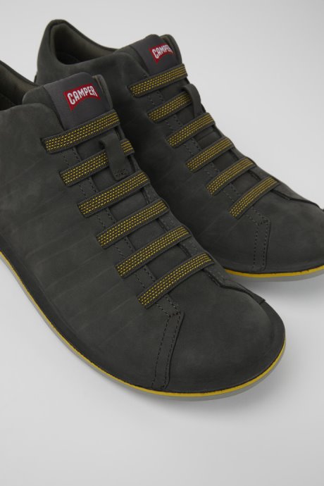 Camper Beetle Dark Gray Nubuck Ankle Boots For Men New Arrivals