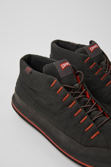 Design Beetle Dark Gray Textile And Nubuck Ankle Boots For Men Camper