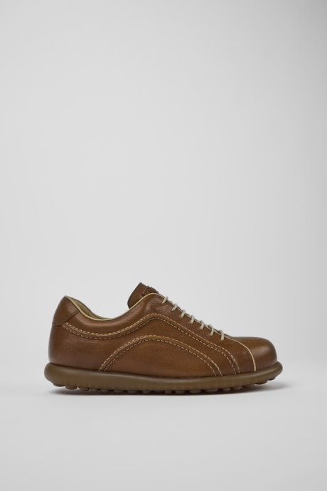 Pelotas Brown Leather Sneakers For Men Camper New Arrivals