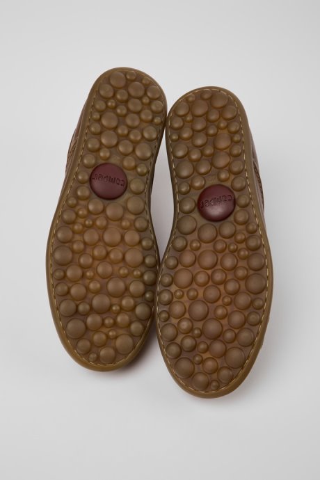 Pelotas Brown Leather Sneakers For Men Camper New Arrivals