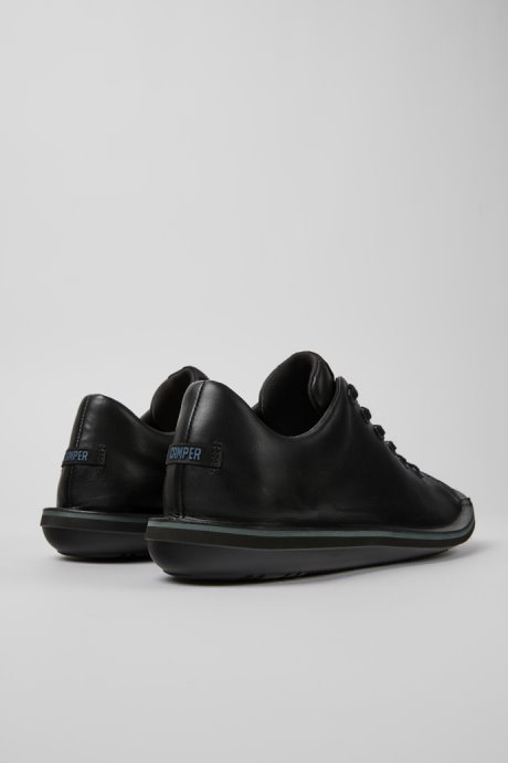 Design Beetle Black Leather Shoes For Men Camper