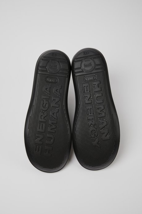 Design Beetle Black Leather Shoes For Men Camper