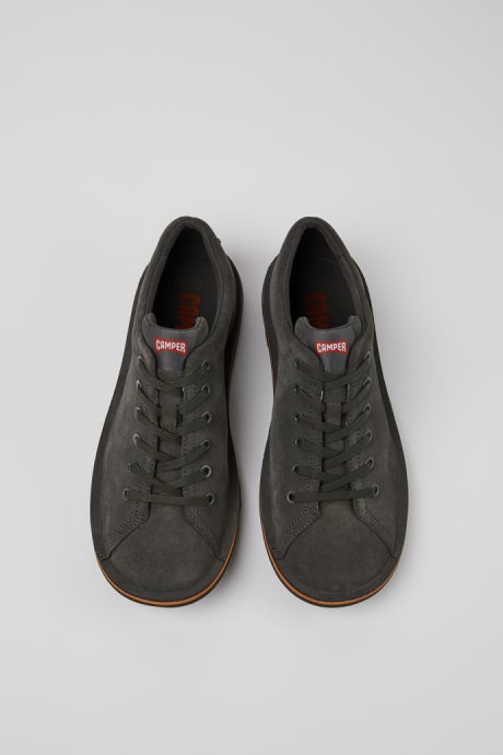 Beetle Dark Gray Nubuck Shoes For Men Exclusive Camper