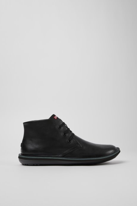 Beetle Black Leather Ankle Boots For Men Exclusive Camper