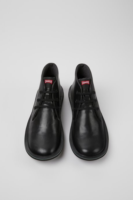Beetle Black Leather Ankle Boots For Men Exclusive Camper