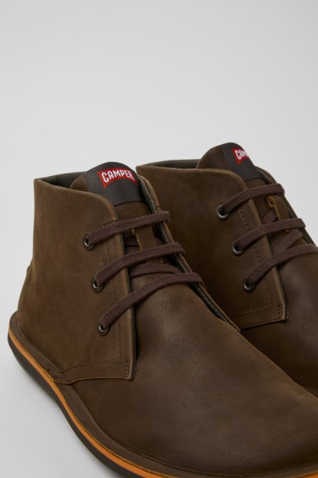 Beetle Brown Nubuck Ankle Boots For Men Exclusive Camper