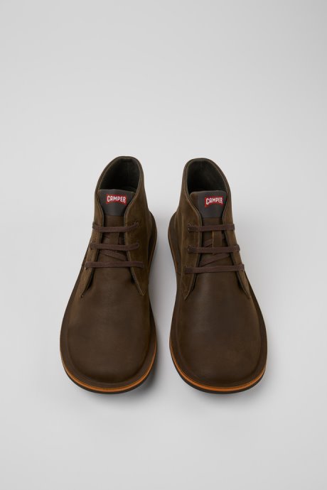 Beetle Brown Nubuck Ankle Boots For Men Exclusive Camper