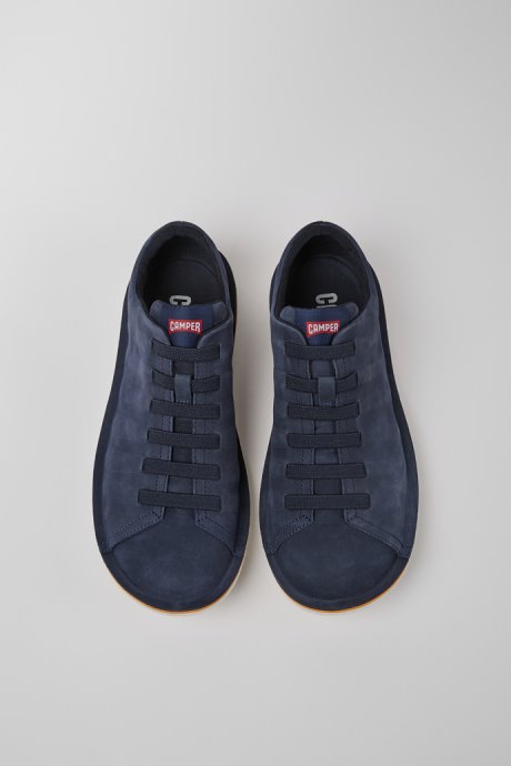 Design Beetle Blue Nubuck Sneakers For Men Camper