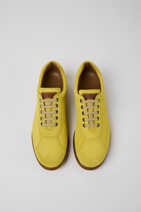 Pelotas Yellow Nubuck Sneakers For Men Exclusive Camper