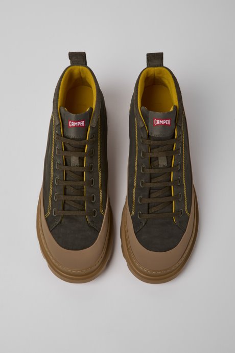 Camper Brutus Brown And Green Ankle Boots For Men New Arrivals