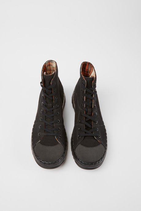Design Teix Black Rubber And Bci Cotton Boots Camper