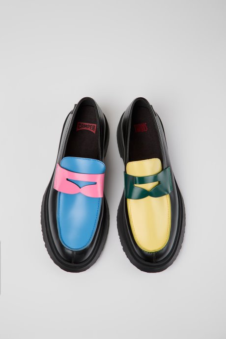 Camper Design Twins Multicolored Leather Loafers For Men