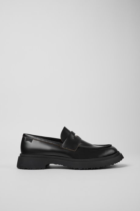 Design Walden Black Leather Loafers Camper