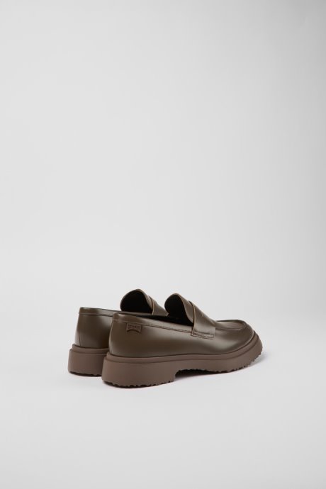 Walden Brown Leather Loafers For Men Camper New Arrivals