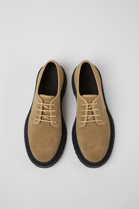 Walden Beige Leather Shoes For Men Exclusive Camper