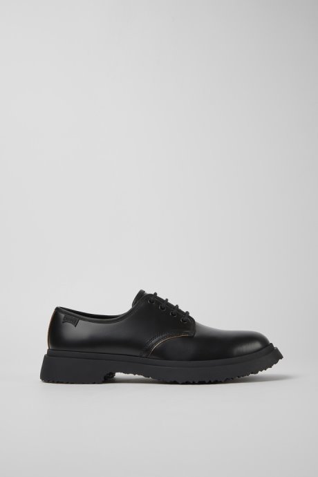 Camper Design Walden Black Leather Lace-Up Shoes For Men