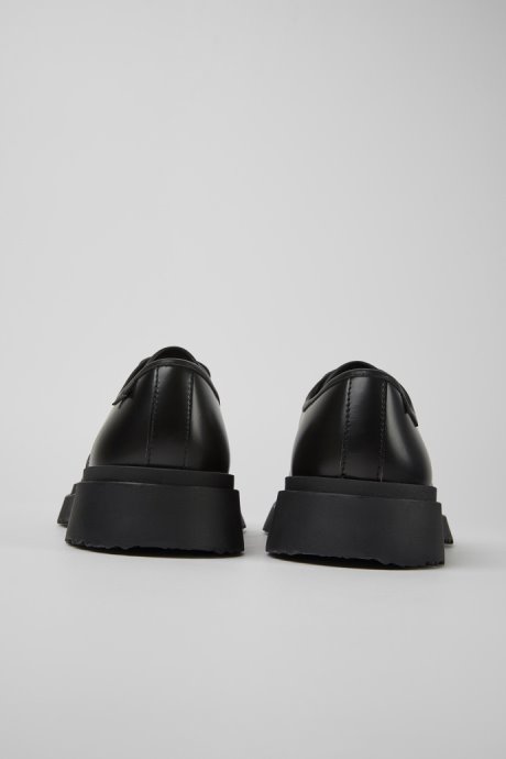 Camper Design Walden Black Leather Lace-Up Shoes For Men