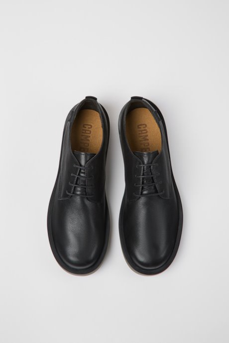 Wagon Black Leather Shoes For Men Camper New Arrivals