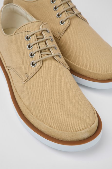 Camper Design Wagon Beige Textile And Nubuck Shoes For Men