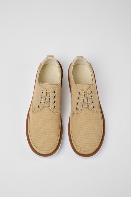Camper Design Wagon Beige Textile And Nubuck Shoes For Men