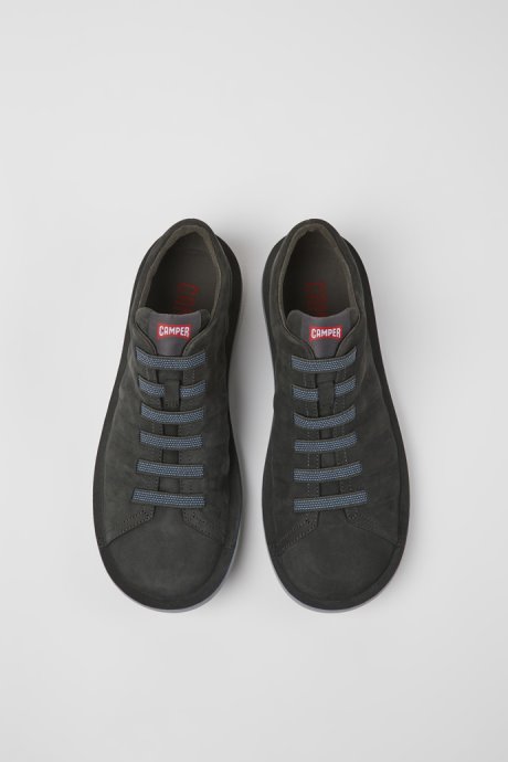 Camper Design Beetle Gray Nubuck Shoes For Men
