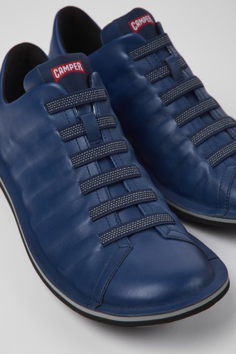 Beetle Blue Leather Shoes For Men Exclusive Camper