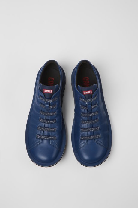 Beetle Blue Leather Shoes For Men Exclusive Camper