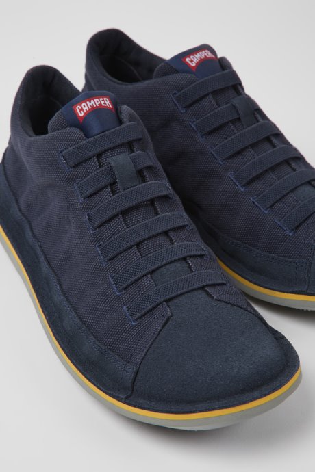 Exclusive Camper Beetle Dark Blue Textile And Nubuck Shoes For Men