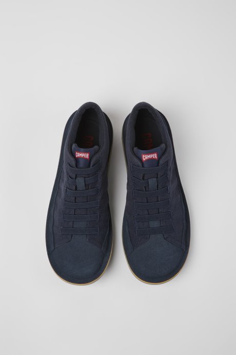 Exclusive Camper Beetle Dark Blue Textile And Nubuck Shoes For Men