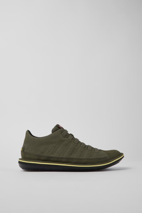 Exclusive Camper Beetle Green Textile And Nubuck Shoes For Men