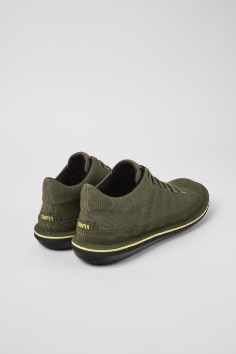 Exclusive Camper Beetle Green Textile And Nubuck Shoes For Men
